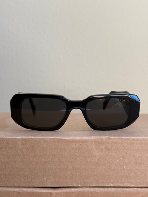 Authentic Prada SPR17W 1AB5S0 Sunglasses 49 mm Black Dark Grey Lens Womens Mens