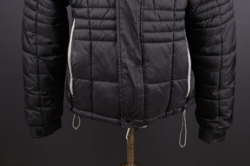 AVIREX Black Full Zip Hooded Patched Quilted Puffer Jacket Size L - Picture 3 of 19