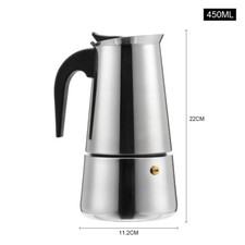 Moka Coffee Pot Stainless Steel Espresso Maker Stovetop Induction Hob Gas Stove