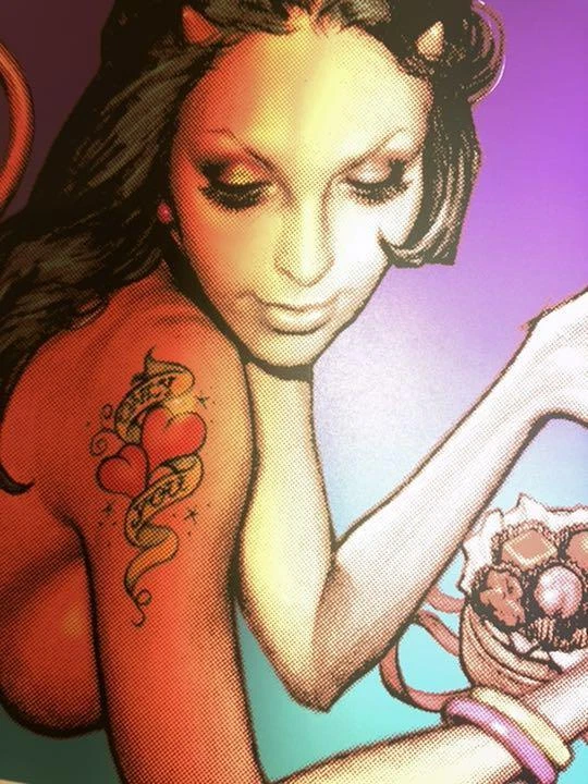 Rockin' Jelly Bean EVIL VALENTINE silkscreen poster This