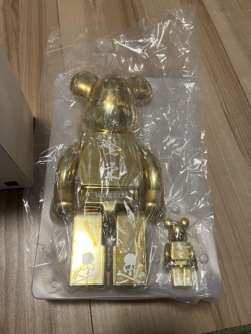 BE@RBRICK 400% & 100% MASTERMIND JAPAN GOLD MEDICOM TOY Bearbrick