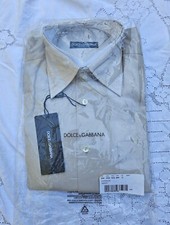 Dolce & Gabbana Men's Cotton Button Up Dress Shirt Gray NWT 15 / 38 NEW Italy