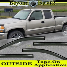 1999-2006 GMC Sierra Extended Cab 4PC Smoke Door Vent Visors Window Rain Guards