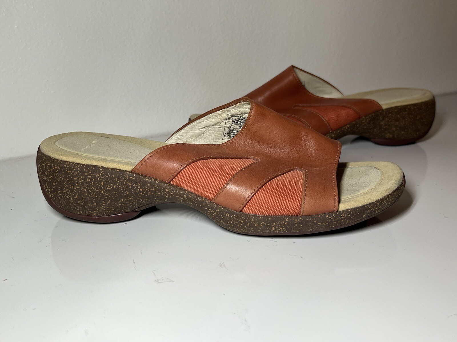 Sandali da donna Merrell meridiana rossa argilla slip on tacchi a zeppa taglia 10