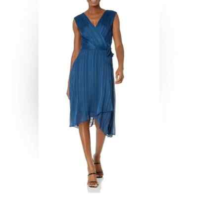 dkny blue wrap dress Dark Blue Lace Appliqued Ball Gown Formal Dress 66536B – Viniodress main image 0