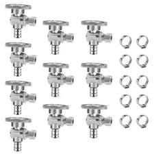 1/4 Turn Angle Stop Valve 3/8" O.D Compression x 1/2" PEX Water Shut Off Valv...