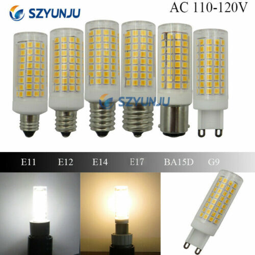 10W LED Bulb G9 E11 E12 E14 E17 BA15D 110V 102LED 2835 Ceramic Light dimmable - Afbeelding 1 van 12