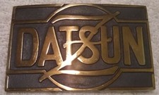 VINTAGE 1970s DATSUN Z CAR ADVERTISEMENT SOLID BRASS UB BELT BUCKLE