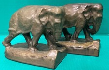 Antique Rookwood Elephant Figurine Bookends. 7" Circa 1920s McDonald