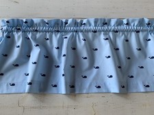 Blue Nautical Beach Cottage Valance With Whale. New Handmade