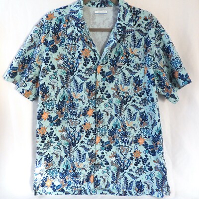Columbia Trollers PFG Men's Vented Fishing Shirt Tuna Reef Ocean Blue MEDIUM