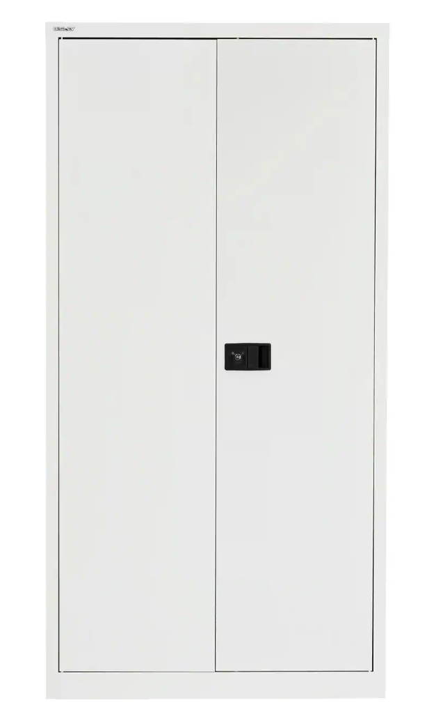 Bisley White Cupboard 3-Shelves Steel Lockable 1.8m Tall Locking (VAT Incl)