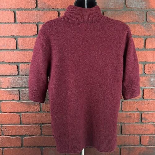 Adrienne Vittadini Womans Maroon Turtle Wool Blend Neck Sweater Large Outdoors - Picture 3 of 7