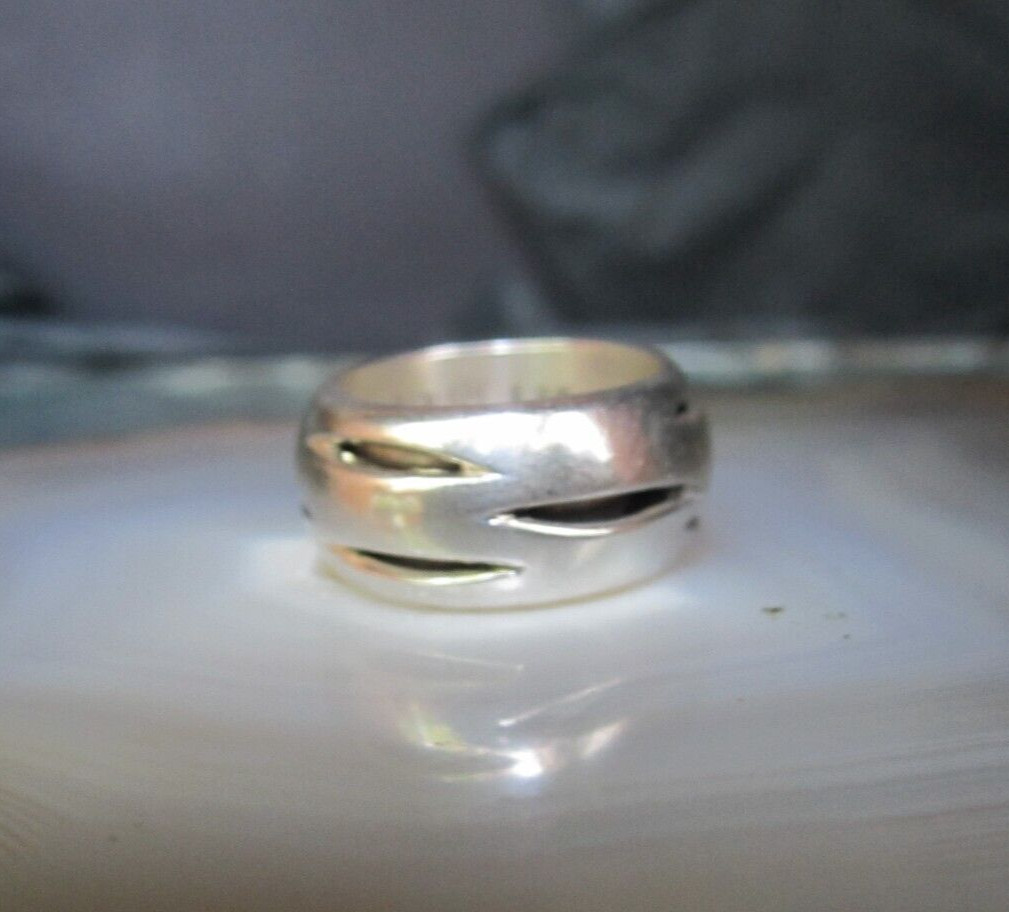 Ring silver 925 massive solid Indian Mexico black… - image 3