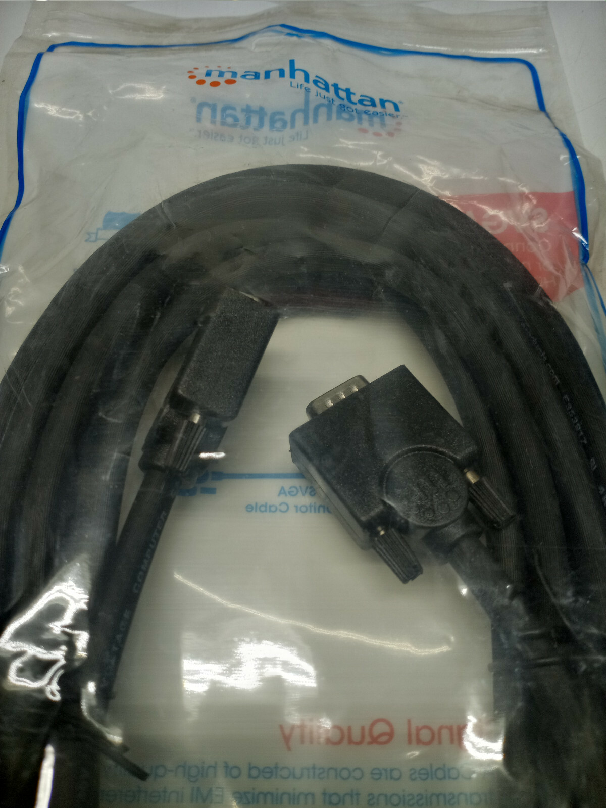 Manhattan 372978 25 ft. HD15 Male to HD15 Male SVGA Monitor Cable  