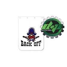 Yosemite Sam 24" x 30" Back Off Polyguard Semi Truck White Mud Flaps-Pair New
