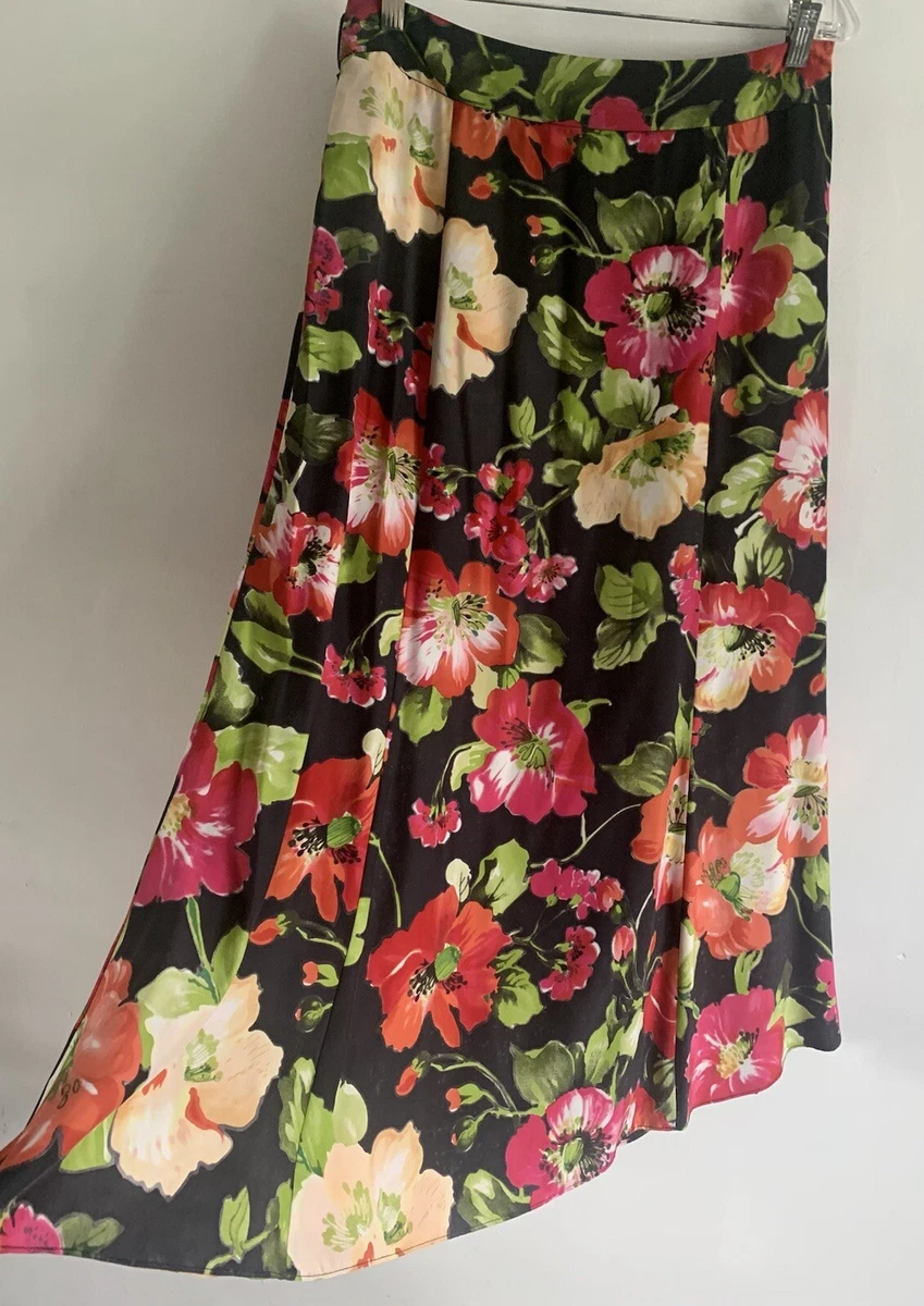 Black fit and clearance flare maxi skirt