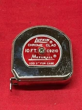 LUFKIN C9210 10' x 1/2" MEZURALL CHROME CLAD  TAPE RULE - VINTAGE!