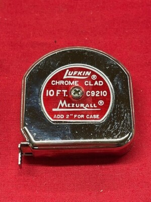 LUFKIN C9210 10' x 1/2'' MEZURALL CHROME CLAD  TAPE RULE - VINTAGE!