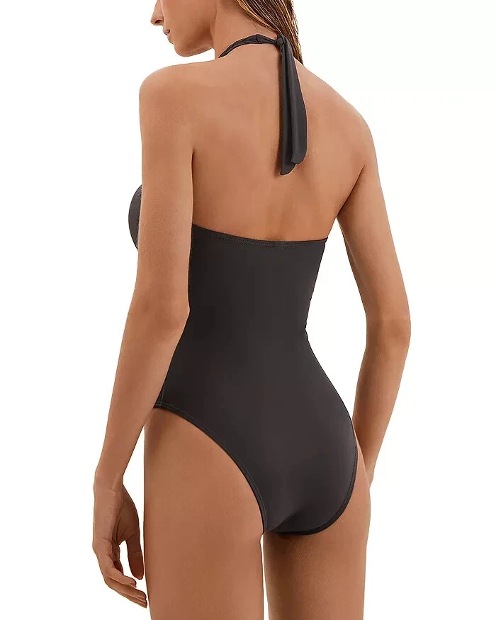 ViX L112268 Womens Grey Atena Carol Halter One Piece Swimsuit Size L - Image 2 of 4