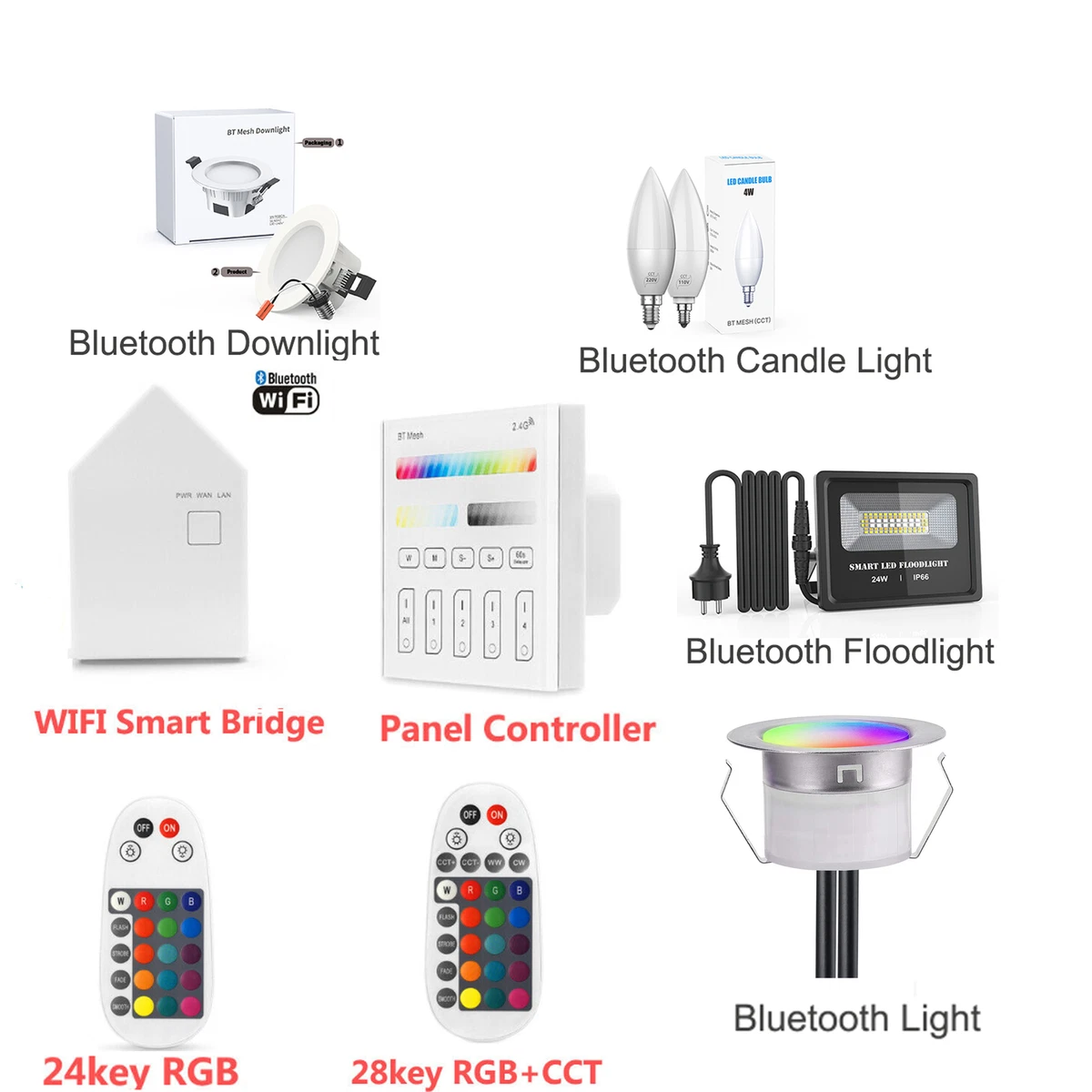 Bluetooth Mesh Touch Panel WIFI Smart Bridge Remote Controller for LED Lights