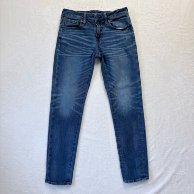 American Eagle Jeans Men 30 x 32 Blue AirFlex+ Skinny Whiskered Fadeout
