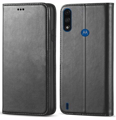 Schutz Hülle ELITE Klapp Tasche Für Motorola E7 Power - Flip Case Etui Schwarz
