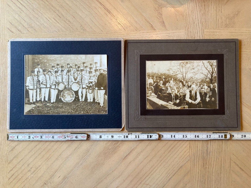 2 ORIGINAL 1910 Era VINTAGE PHOTOS GREATER PITTSBURGH BAND JOSEPH NIRELLA