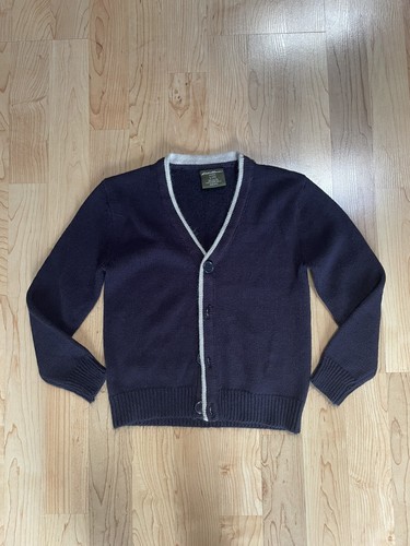 Eddie Bauer Cardigan Sweater Size Large L 7 Navy Blue School Uniform