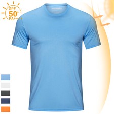 UPF50 T-Shirts Mens Gym Workout Running Sport Wicking Performance Casual Shirts