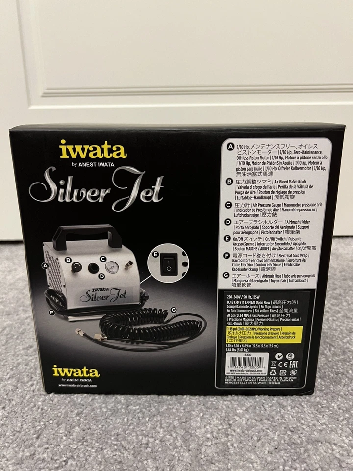 Iwata Silver Jet IS50 Airbrush Compressor, Very Quiet and Compact for Air Brush - image 2 of 4