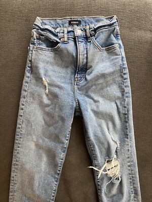 Express Womans Mom Jeans Super Hight Rise Blue Size 00R