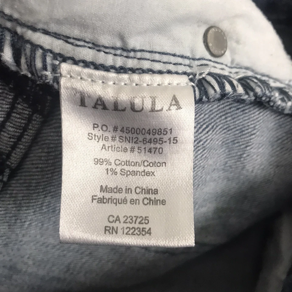 Pantalones Cortos Talula Para Mujer Corte Jean Talla 24 Azul Claro Lavado Denim Dobladillo Crudo Foto 4 de 4