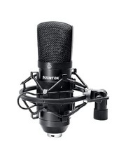 Condenser Microphone XLR, 34mm Gold-Sputtered Large Diaphgram Black