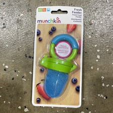 Munchkin Fresh Food Feeder Raw Fresh Teether Blue Green Baby Toddler BPA Free