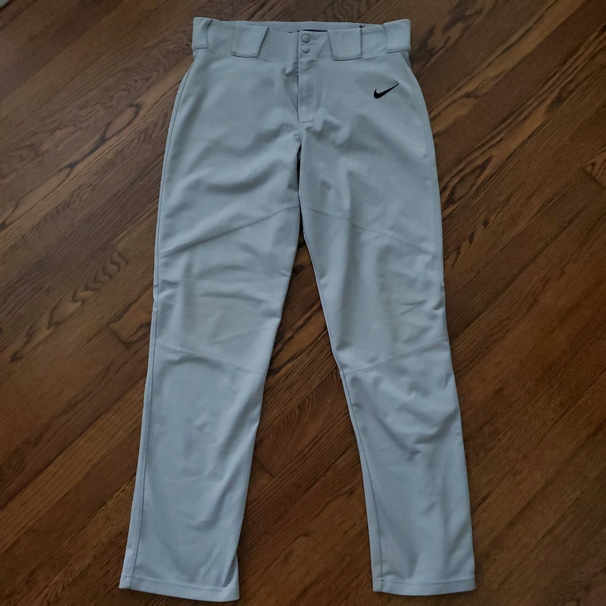 Nike Baseball Softball Pants Youth Boys L Swoosh Piped Athletic Gray Bsbl  Sports