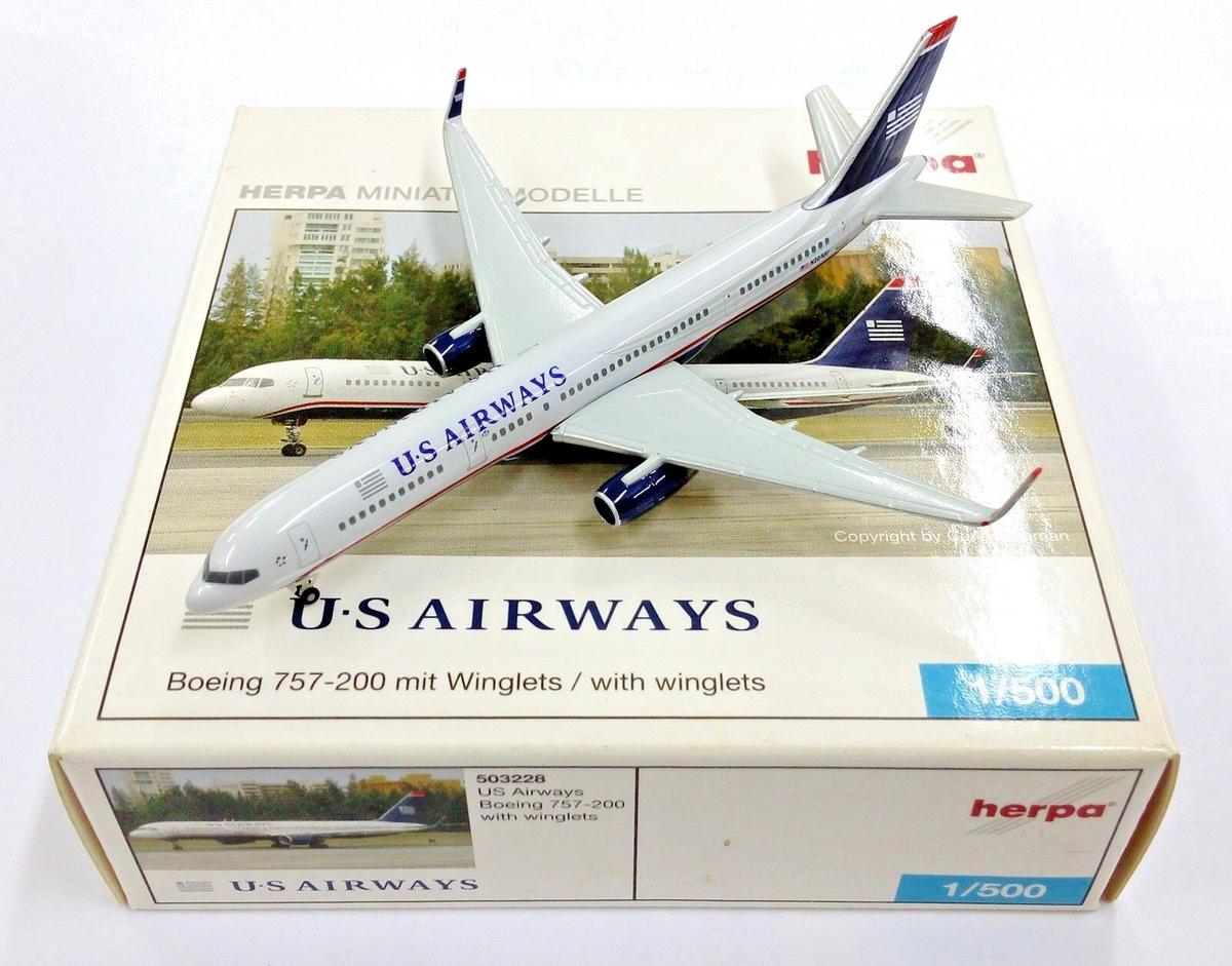 Herpa Wings 1:500 503228 US AIRWAYS Boeing 757-200 N201UU