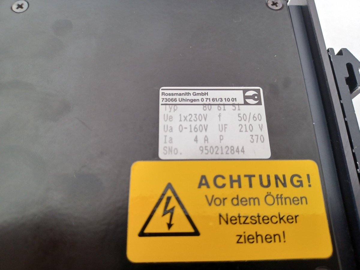 Rossmanith / Rothy 806X5 DC-Stromrichter – Typ 806151, Gebraucht & Sehr Gut