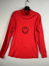 Vintage Navy Flight Deck Shirt M Medium Red Long Sleeve Jersey 3085