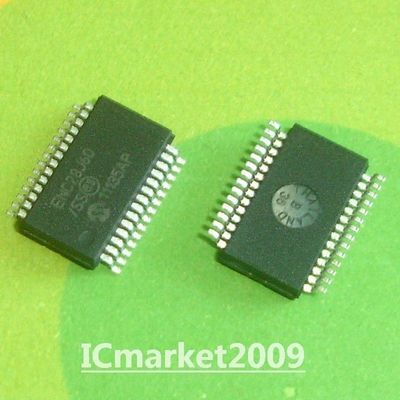 2 PCS ENC28J60-I/SS SSOP-28 Stand-Alone Ethernet Controller with SPI Interface