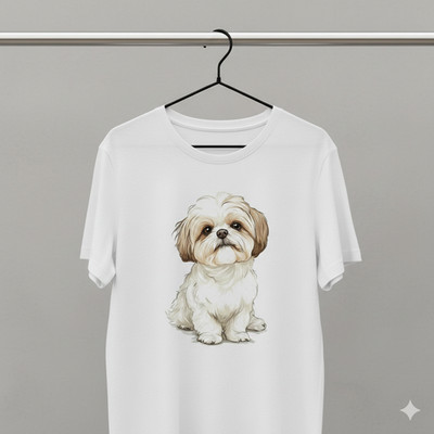 Shih Tzu Dog Cute Graphic T-Shirt Puppy Lover Unisex White Tee - S513
