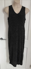 River Island Silver Sparkle Knit Maxi Dress Size 18 BNWT Metallic Party Evening