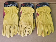 3 Pair - Boss B81001-S Cowhide Leather Work Gloves, Small