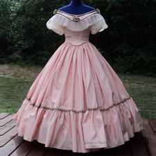 Medieval Victorian Gothic Pink Princess Evening Dress Wedding Party Ball Gown