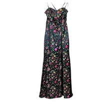 Lulus Divine Decadence Black Floral Brocade Sleeveless Maxi Dress XS Formal