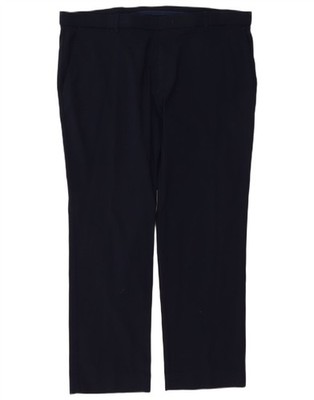 TOMMY HILFIGER Mens Straight Chino Trousers W38 L29 Navy Blue Rayon BQ08
