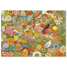1000 Piece Puzzle for Adults, Colorful Botanical Fantasy Garden with Birds