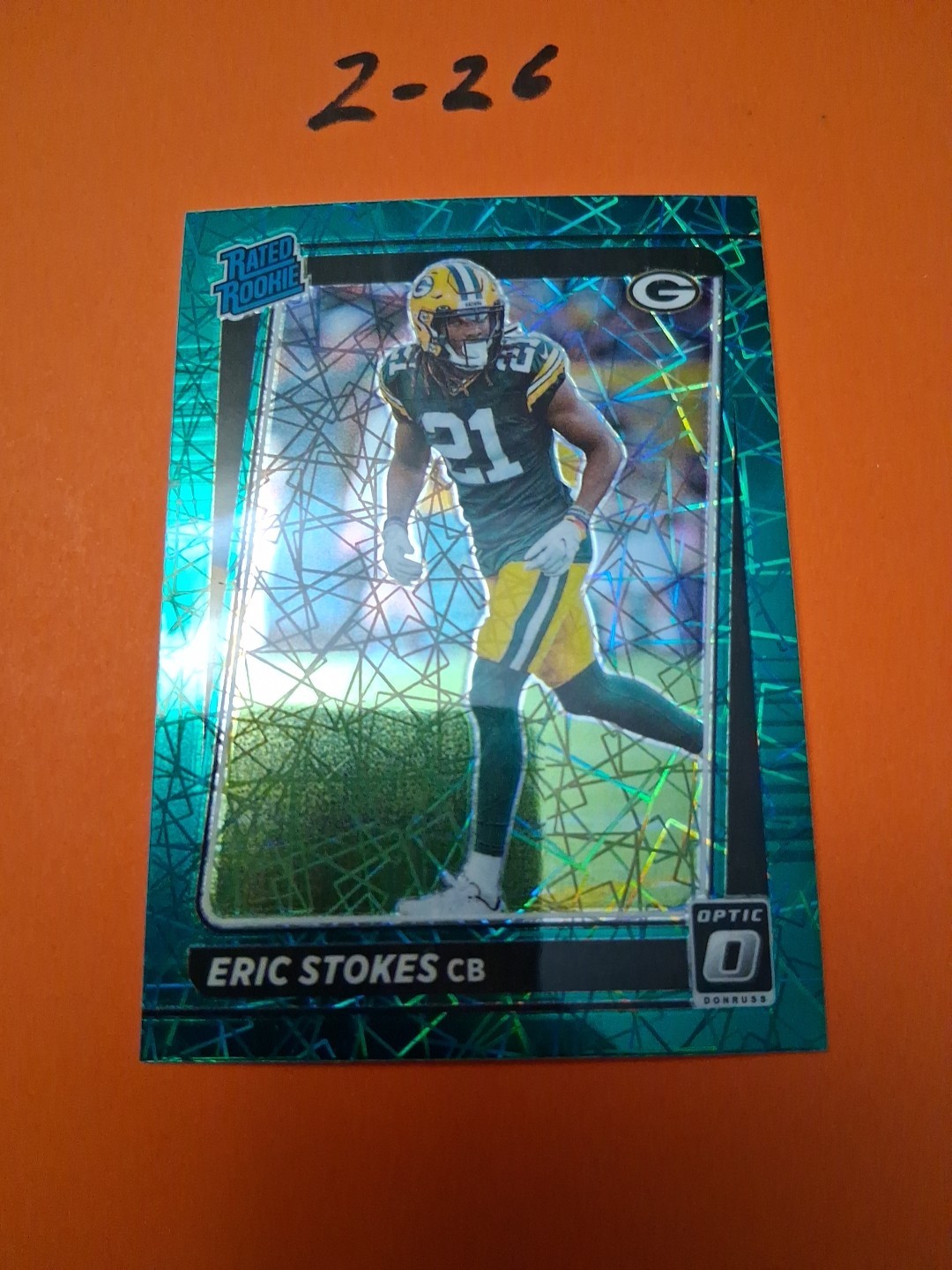 Eric Stokes Panini Donruss Optic #251 Green Velocity