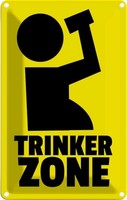 Blechschild 30X20 Cm Alkohol Trinkerzone Essen Trinken Bar Club Deko Geschenk Me
