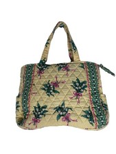 VTG Vera Bradley "Hope" top handle quilted floral lilly of Valley & yellow bag
